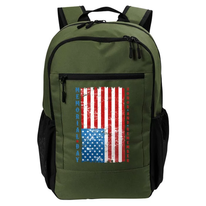 Memorial Day Honor And Remember Distressed USA American Flag Daily Commute Backpack