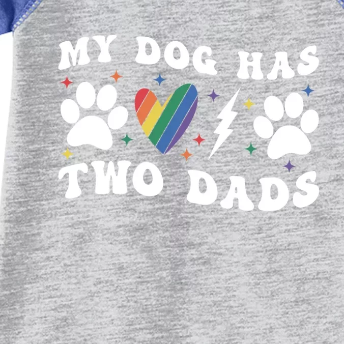 My Dog Has Two Dads Funny Pride Lgbt Lgbtq Rainbow Gift Infant Baby Jersey Bodysuit