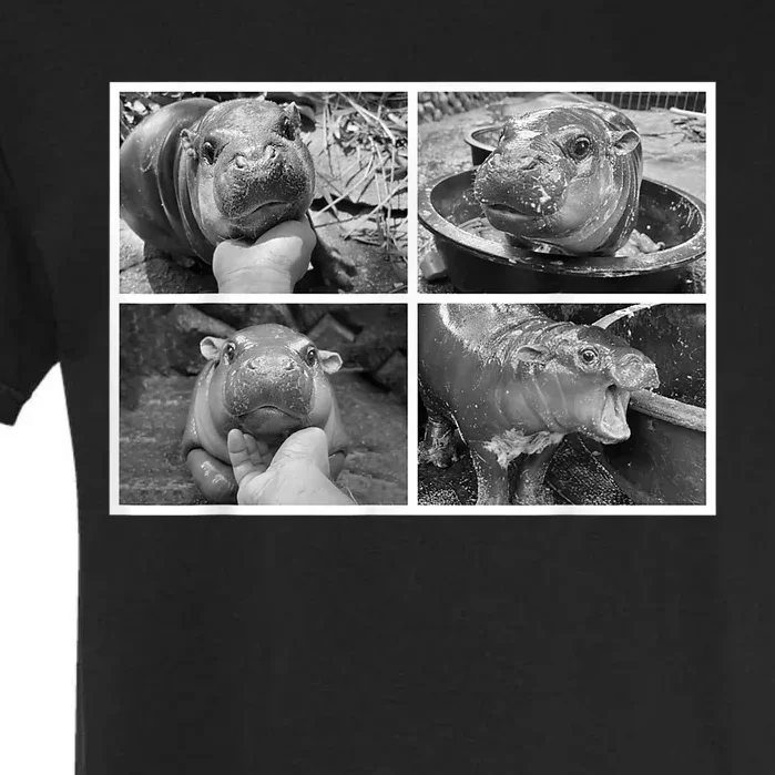 Moo Deng Hippo Photo Funny Pygmy Hippopotamus Garment-Dyed Heavyweight T-Shirt