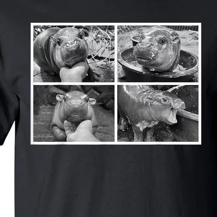 Moo Deng Hippo Photo Funny Pygmy Hippopotamus Tall T-Shirt