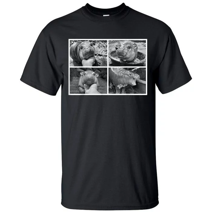 Moo Deng Hippo Photo Funny Pygmy Hippopotamus Tall T-Shirt