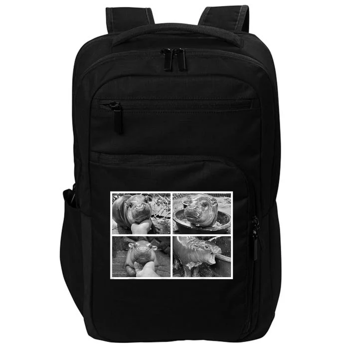 Moo Deng Hippo Photo Funny Pygmy Hippopotamus Impact Tech Backpack