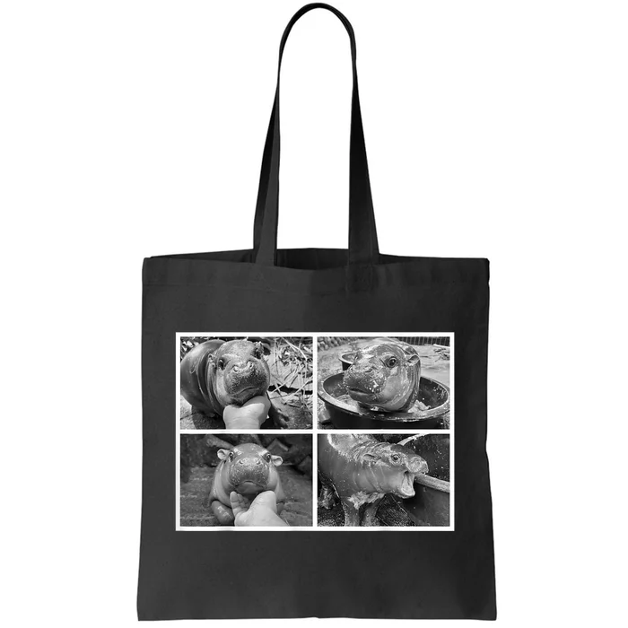 Moo Deng Hippo Photo Funny Pygmy Hippopotamus Tote Bag