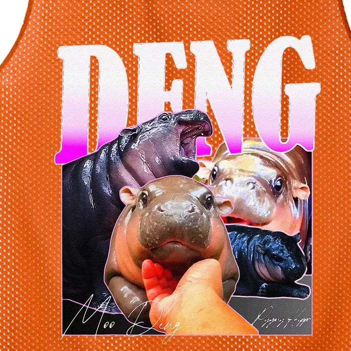 Moo Deng Hippo Baby Pygmy Funny Gift Mesh Reversible Basketball Jersey Tank