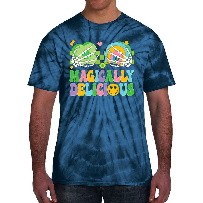 Magically Delicious Hippie St Patrick's Day Skeleton Charms Tie-Dye T-Shirt