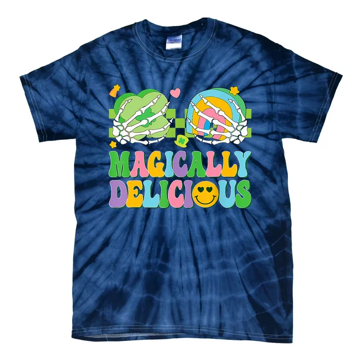 Magically Delicious Hippie St Patrick's Day Skeleton Charms Tie-Dye T-Shirt