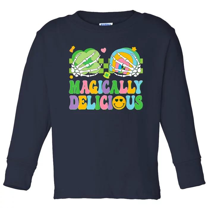 Magically Delicious Hippie St Patrick's Day Skeleton Charms Toddler Long Sleeve Shirt