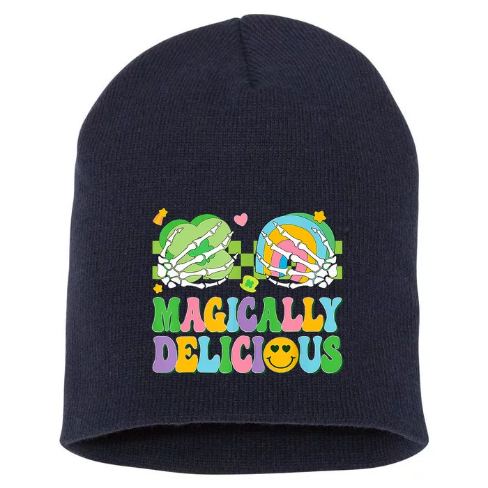 Magically Delicious Hippie St Patrick's Day Skeleton Charms Short Acrylic Beanie