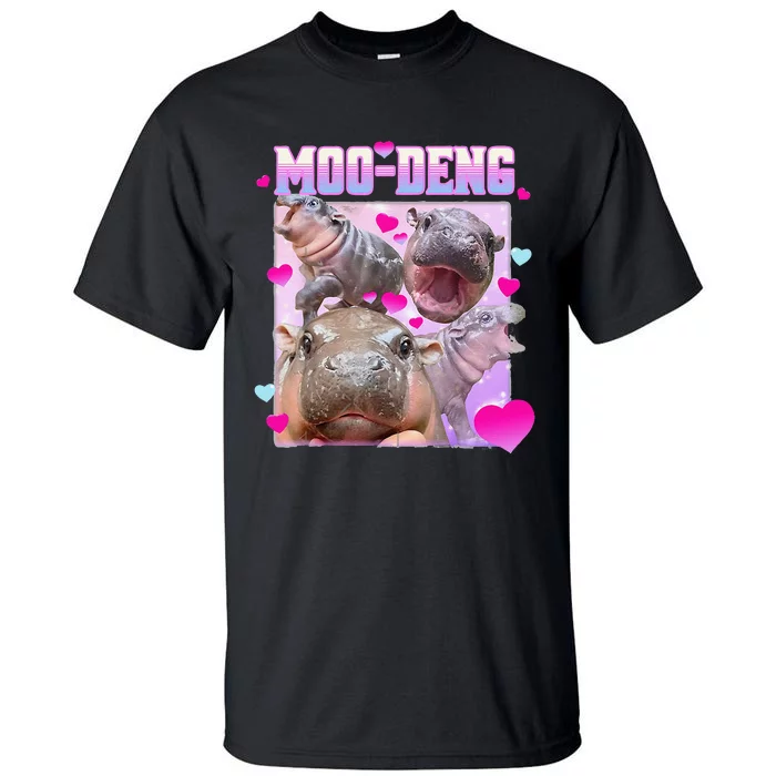 Moo Deng Hippo Baby Pygmy Funny Gift Tall T-Shirt