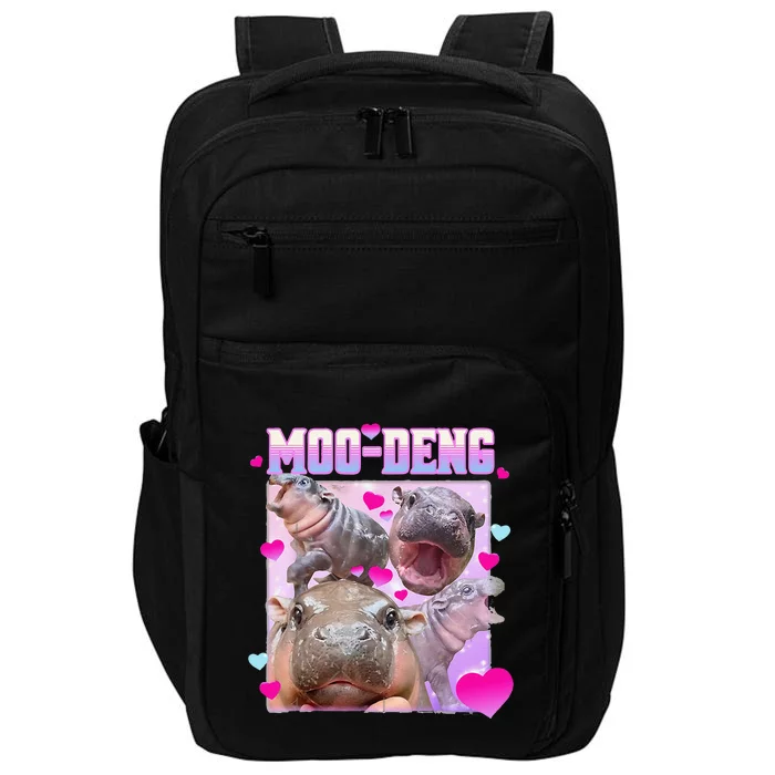 Moo Deng Hippo Baby Pygmy Funny Gift Impact Tech Backpack