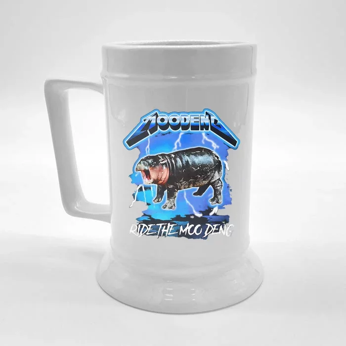 Moo Deng Hippo Ride The Moo Deng Gift Front & Back Beer Stein