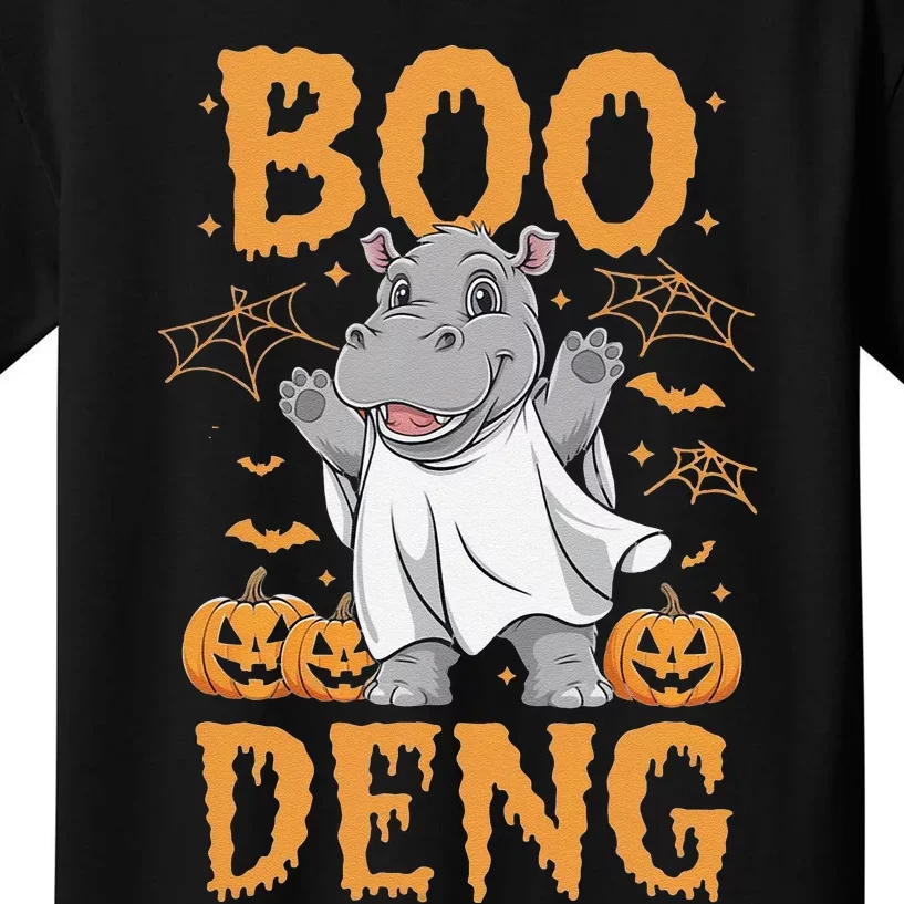 Moo Deng Halloween Cute Baby Pygmy Hippo Kids T-Shirt