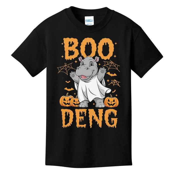 Moo Deng Halloween Cute Baby Pygmy Hippo Kids T-Shirt