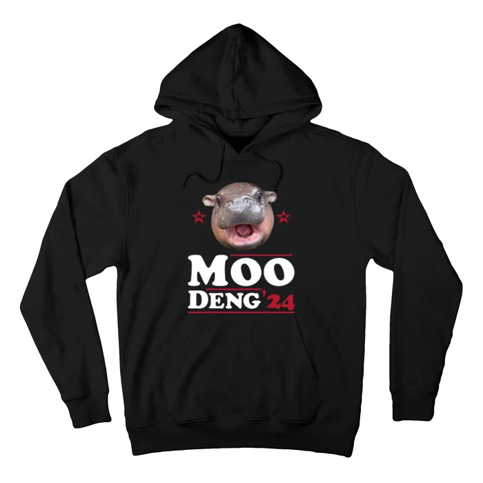 Moo Deng Hippo Cute Baby Pygmy Funny Election 2024 Hoodie