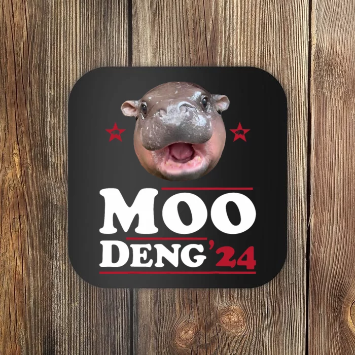 Moo Deng Hippo Cute Baby Pygmy Funny Election 2024 Coaster