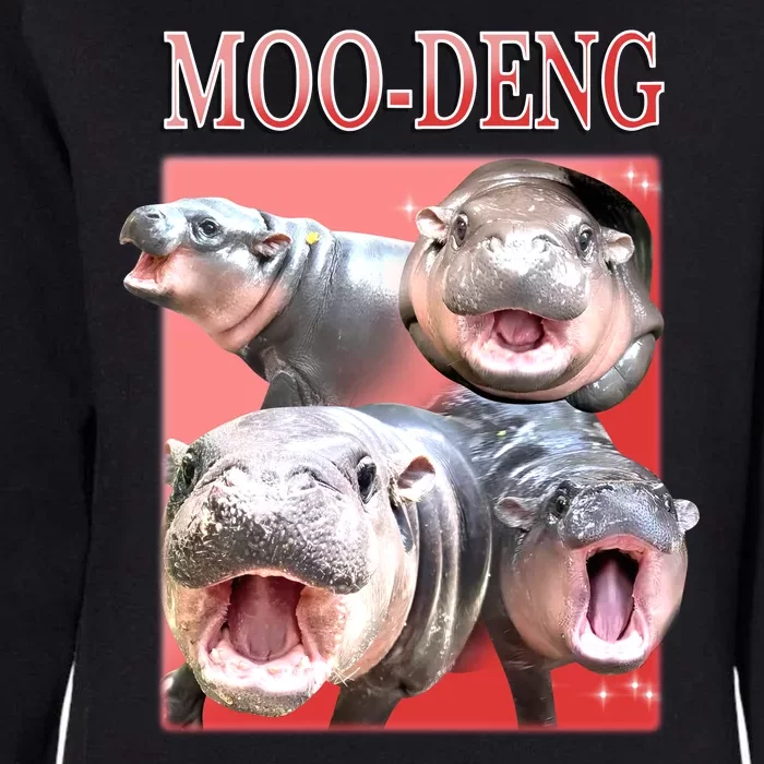 Moo Deng Hippo Meme Funny Womens California Wash Sweatshirt