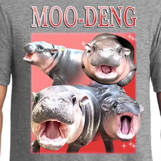 Moo Deng Hippo Meme Funny Pajama Set