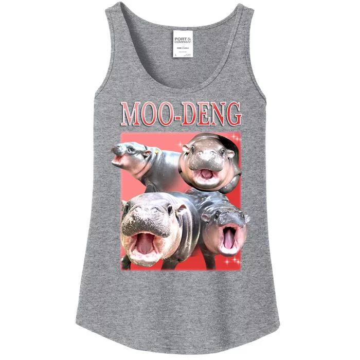 Moo Deng Hippo Meme Funny Ladies Essential Tank