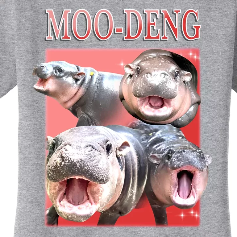 Moo Deng Hippo Meme Funny Women's T-Shirt