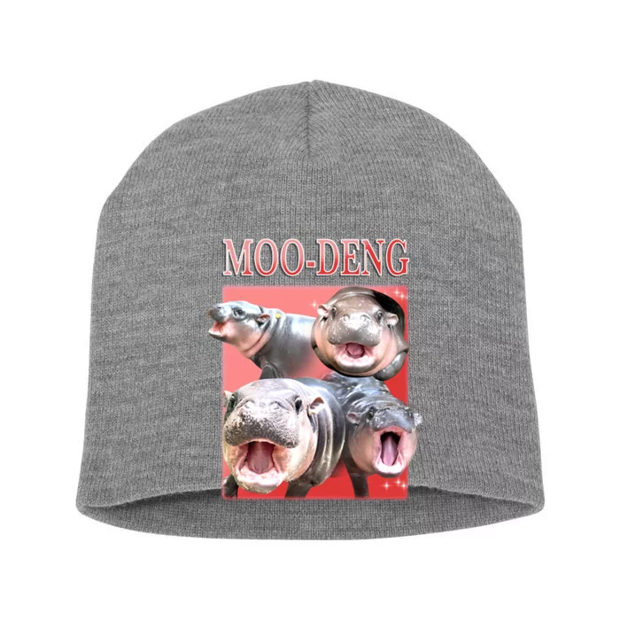 Moo Deng Hippo Meme Funny Short Acrylic Beanie