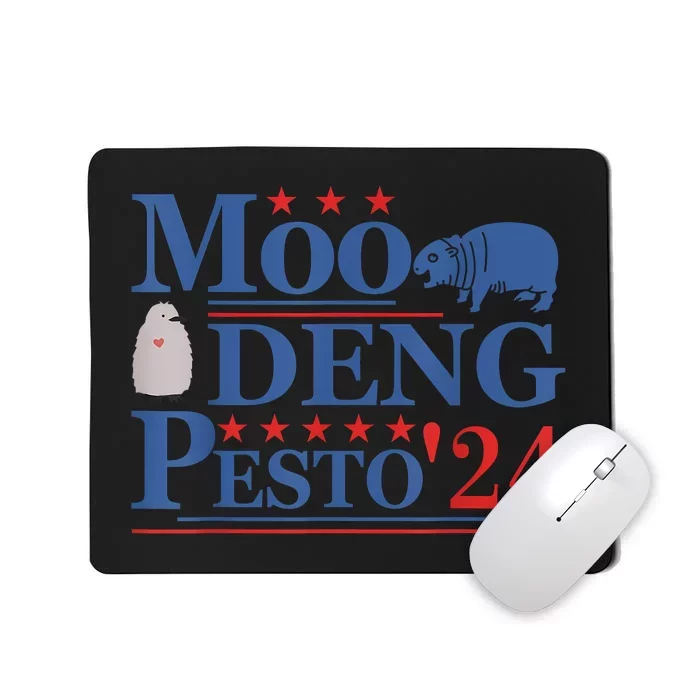 Moo Deng Hippo 2024 And Pesto The Penguin For Animal Lovers Mousepad