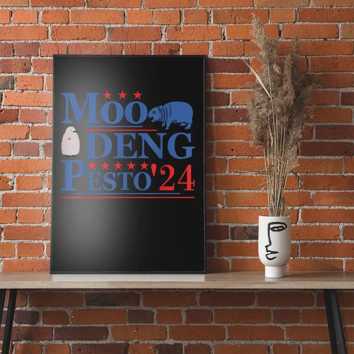 Moo Deng Hippo 2024 And Pesto The Penguin For Animal Lovers Poster