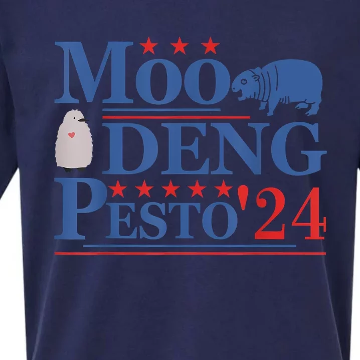 Moo Deng Hippo 2024 And Pesto The Penguin For Animal Lovers Sueded Cloud Jersey T-Shirt