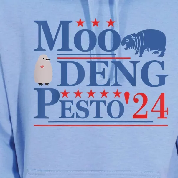 Moo Deng Hippo 2024 And Pesto The Penguin For Animal Lovers Unisex Surf Hoodie