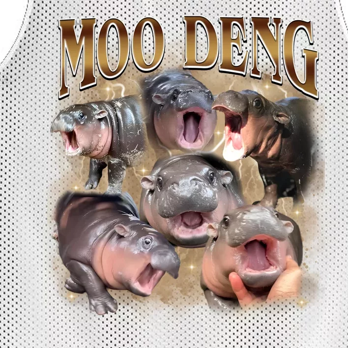 Moo Deng Hippo Meme Funny Animal Mesh Reversible Basketball Jersey Tank