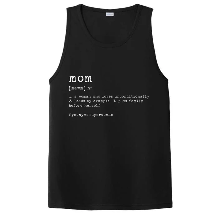 Mom Definition Happy Mother's Day Performance Tank