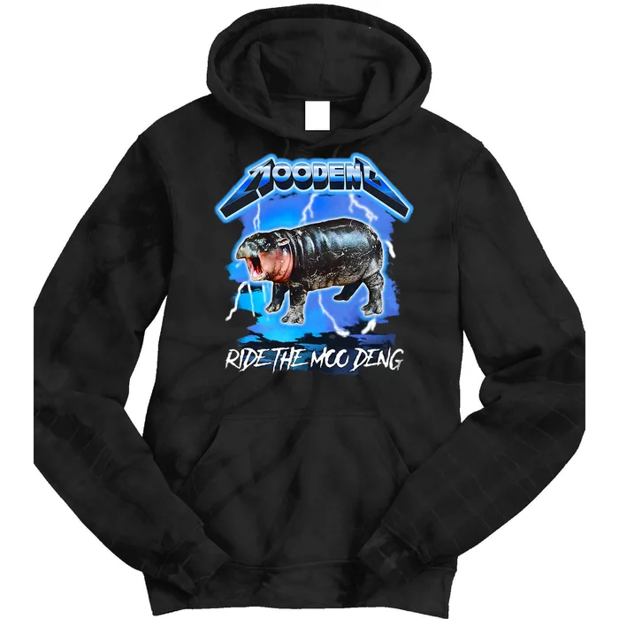 Moo Deng Hippo Ride The Moo Deng Tie Dye Hoodie