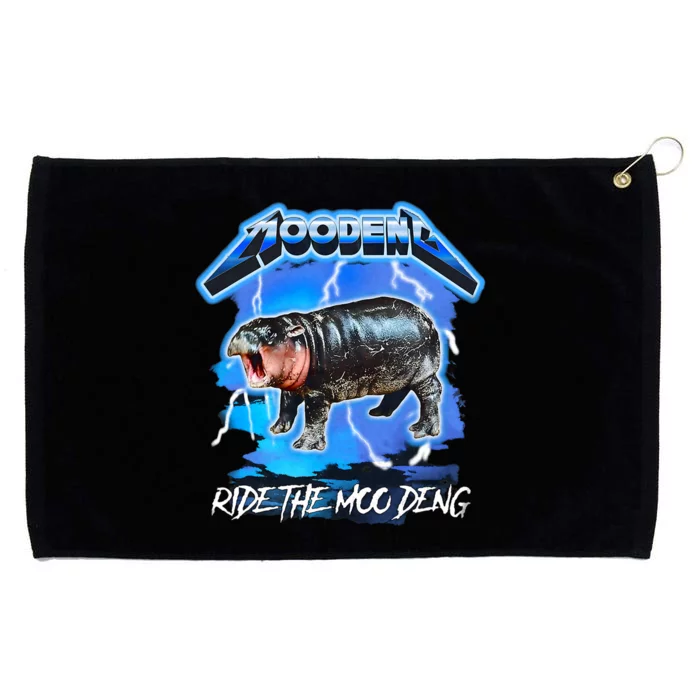 Moo Deng Hippo Ride The Moo Deng Grommeted Golf Towel