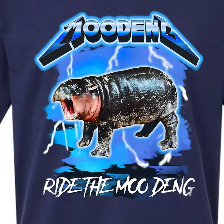 Moo Deng Hippo Ride The Moo Deng Sueded Cloud Jersey T-Shirt