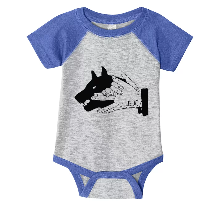 Megumi Dog Hand Shadow Devine Infant Baby Jersey Bodysuit