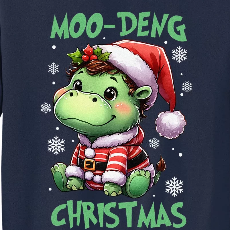 Moo Deng Hippo Baby Pigmy Moodeng Chrismats Zoo Family Tall Sweatshirt