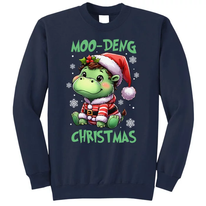 Moo Deng Hippo Baby Pigmy Moodeng Chrismats Zoo Family Tall Sweatshirt