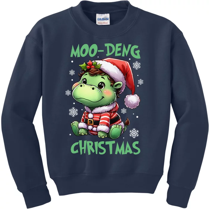 Moo Deng Hippo Baby Pigmy Moodeng Chrismats Zoo Family Kids Sweatshirt