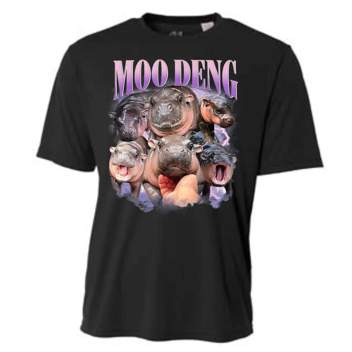 Moo Deng Hippo Meme Funny Cooling Performance Crew T-Shirt