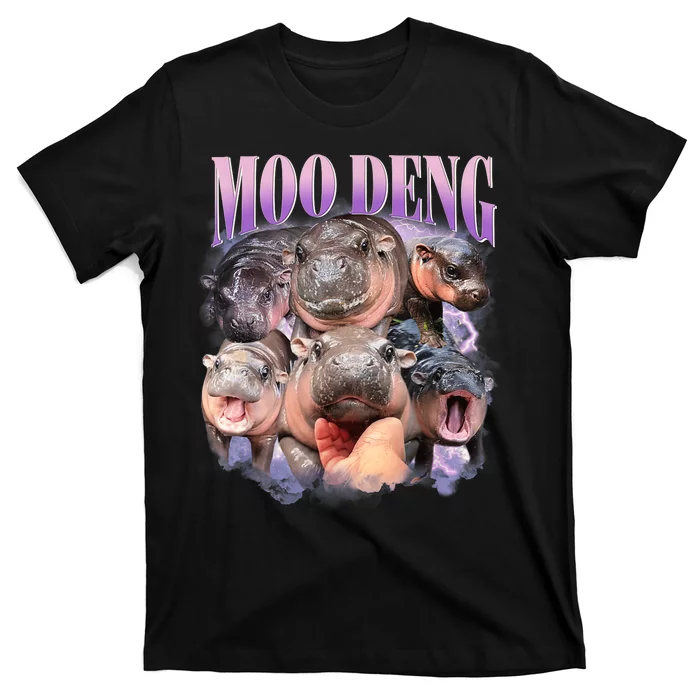 Moo Deng Hippo Meme Funny T-Shirt