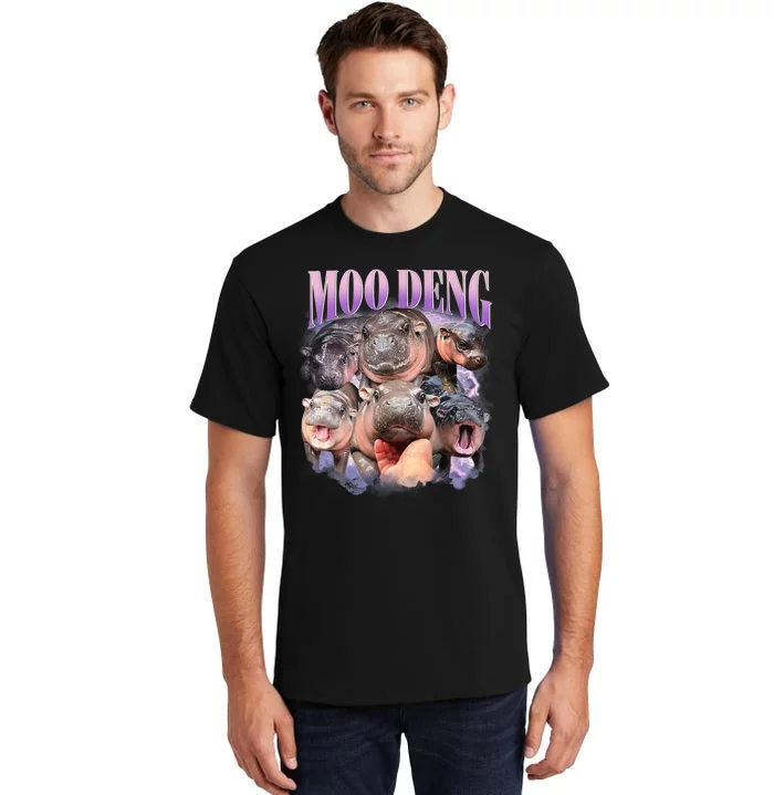 Moo Deng Hippo Meme Funny Tall T-Shirt