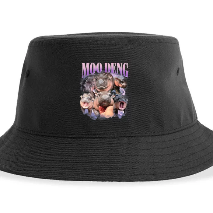 Moo Deng Hippo Meme Funny Sustainable Bucket Hat