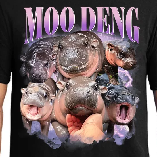 Moo Deng Hippo Meme Funny Pajama Set