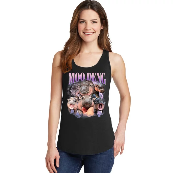 Moo Deng Hippo Meme Funny Ladies Essential Tank