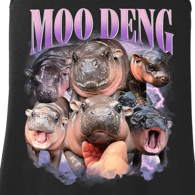 Moo Deng Hippo Meme Funny Ladies Essential Tank