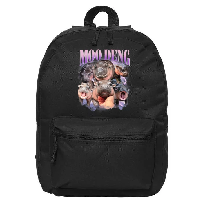 Moo Deng Hippo Meme Funny 16 in Basic Backpack