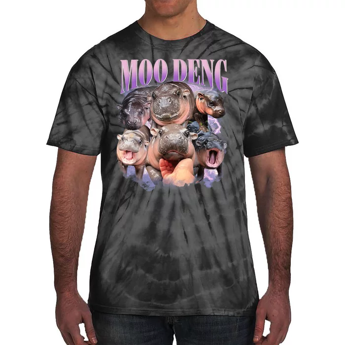 Moo Deng Hippo Meme Funny Tie-Dye T-Shirt