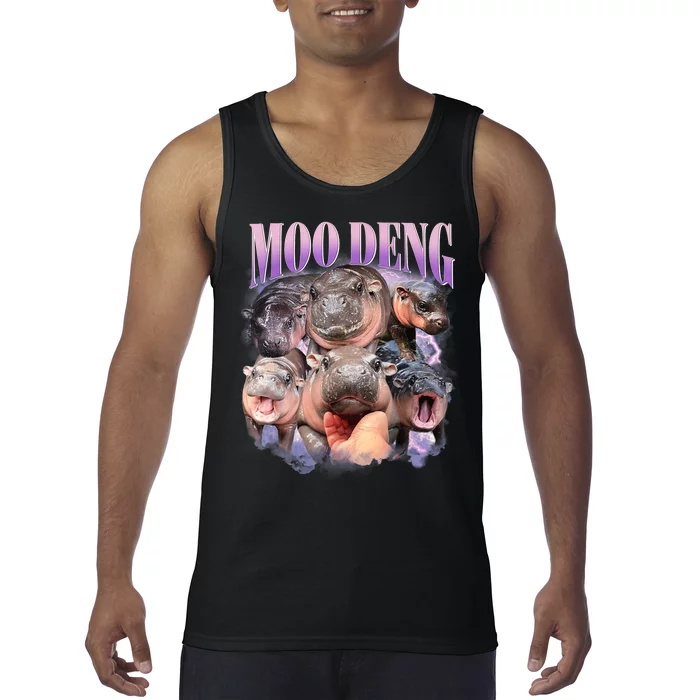 Moo Deng Hippo Meme Funny Tank Top