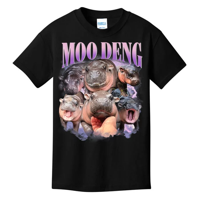 Moo Deng Hippo Meme Funny Kids T-Shirt