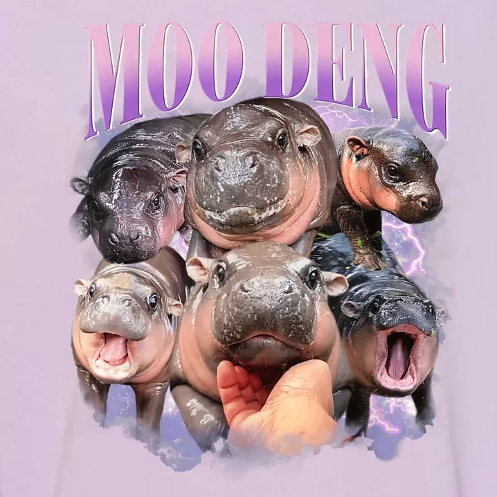 Moo Deng Hippo Meme Funny Garment-Dyed Sweatshirt