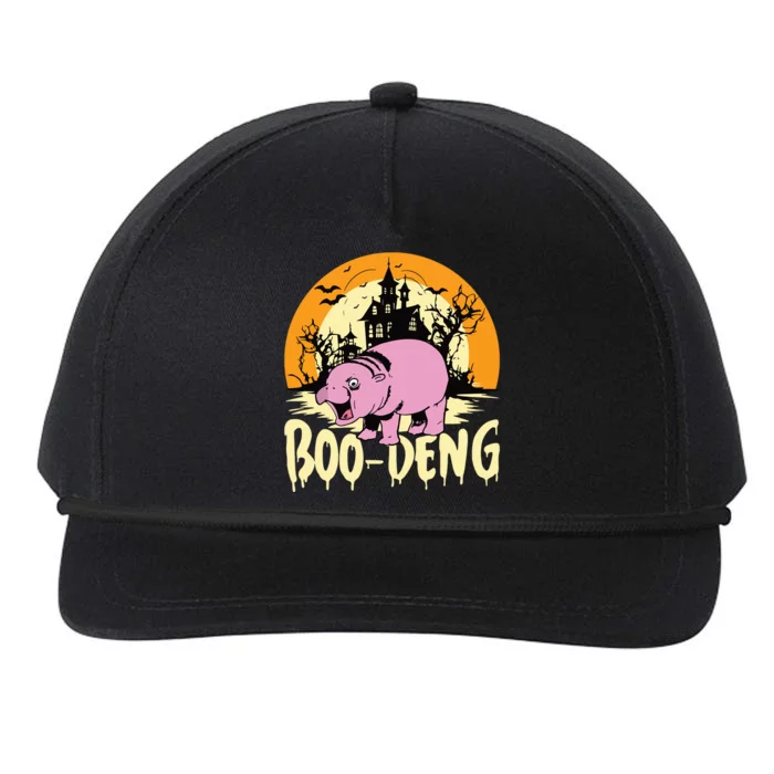 Moo Deng Halloween Boo Deng Halloween Snapback Five-Panel Rope Hat